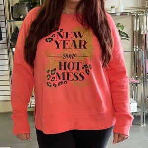 Same Mess Crewneck High Low Sweatshirt New with Tags